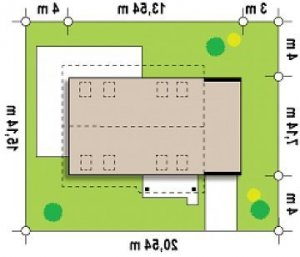 Usytuowanie budynku Z216 GL w wersji lustrzanej