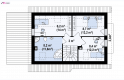 Projekt domu z poddaszem Z216 + - rzut poddasza