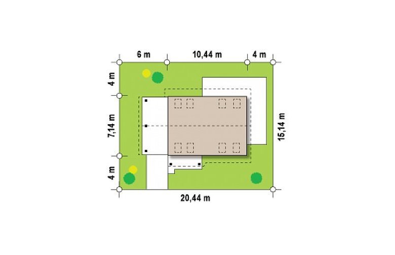 Projekt domu z poddaszem Z216 + - Usytuowanie