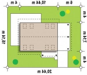 Usytuowanie budynku Z216 + w wersji lustrzanej