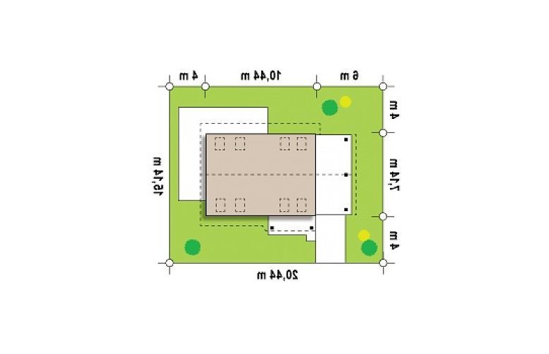 Projekt domu z poddaszem Z216 + - Usytuowanie - wersja lustrzana