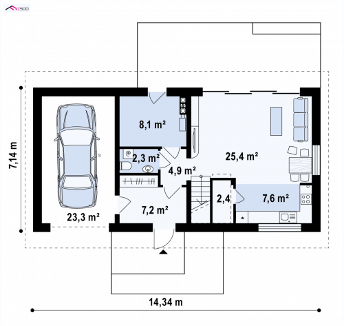 RZUT PARTERU Z232 modern