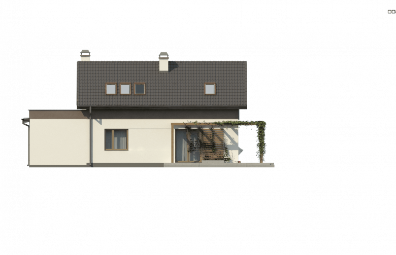 Projekt domu z poddaszem Z233 GL - elewacja 4