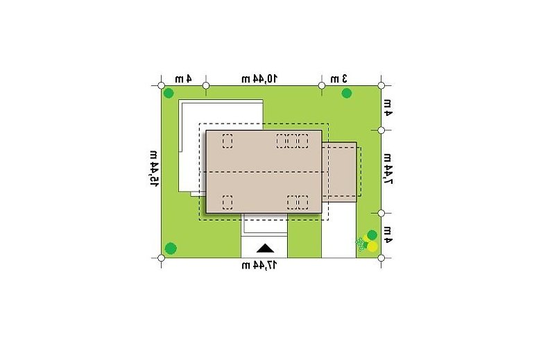 Projekt domu z poddaszem Z233 GL - Usytuowanie - wersja lustrzana