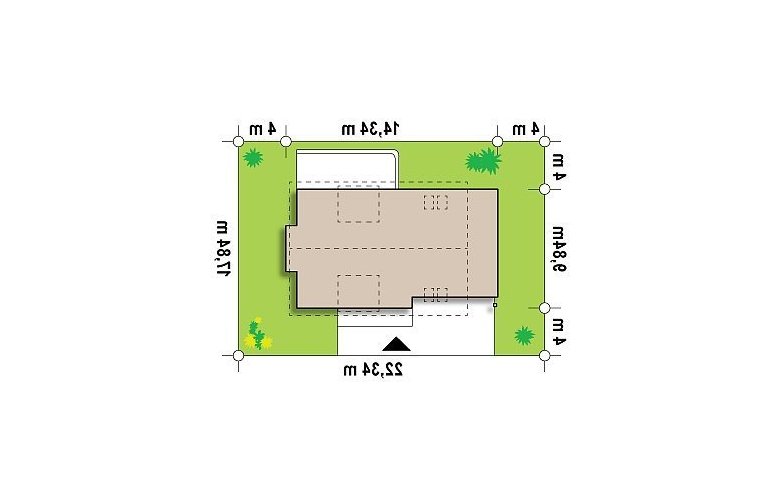 Projekt domu z poddaszem Z236 GL2 - Usytuowanie - wersja lustrzana