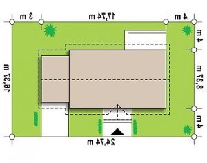 Usytuowanie budynku Z241 GP w wersji lustrzanej