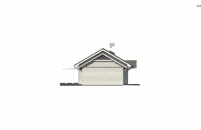 Projekt domu parterowego Z241 GP2 - elewacja 4