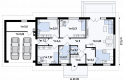 Projekt domu parterowego Z241 GP2 - rzut parteru