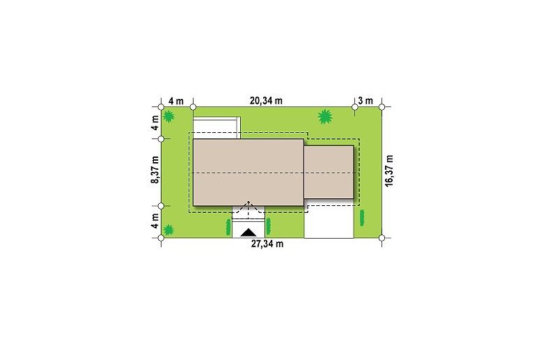 Projekt domu parterowego Z241 GP2 - Usytuowanie