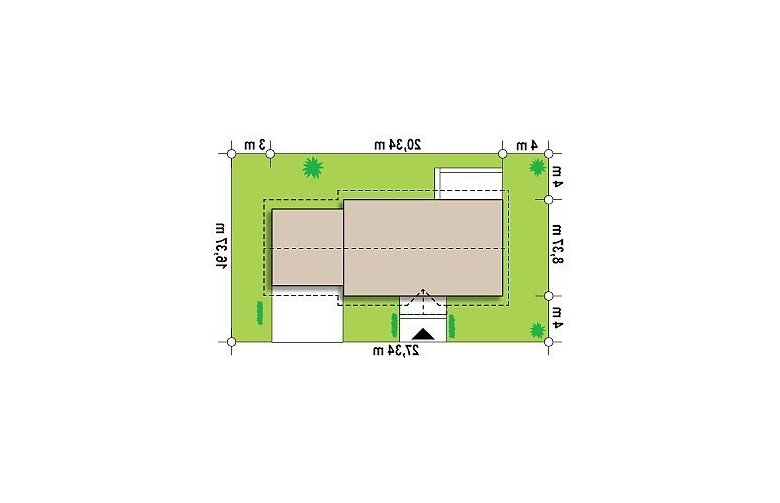 Projekt domu parterowego Z241 GP2 - Usytuowanie - wersja lustrzana