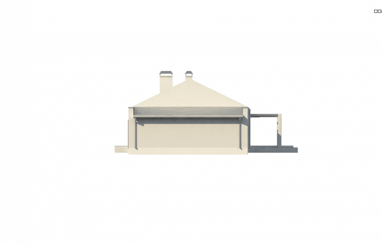 Projekt domu parterowego Z251 GL2 - elewacja 3