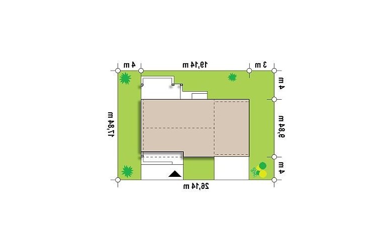 Projekt domu parterowego Z251 GL2 - Usytuowanie - wersja lustrzana