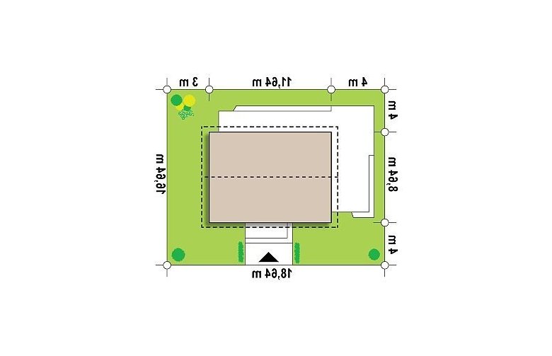 Projekt domu z poddaszem Z255 a - Usytuowanie - wersja lustrzana