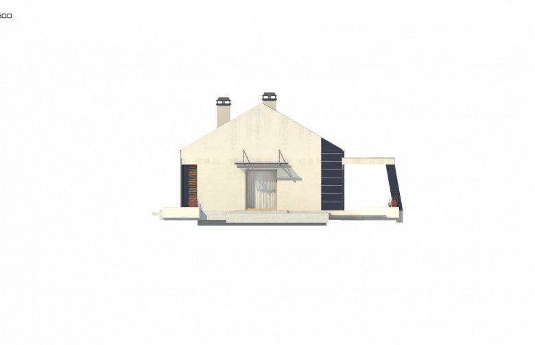 Projekt domu parterowego Z256 GL - elewacja 1