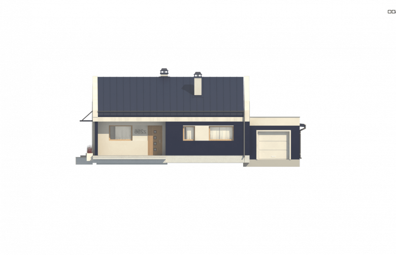 Projekt domu parterowego Z256 GL - elewacja 2