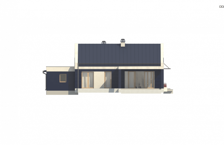 Projekt domu parterowego Z256 GL - elewacja 3