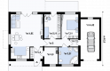 Projekt domu parterowego Z256 GL - rzut parteru