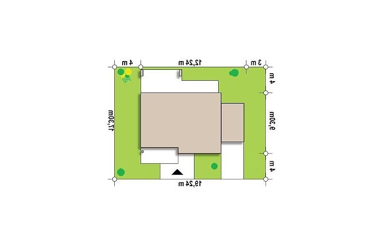 Projekt domu parterowego Z256 GL - Usytuowanie - wersja lustrzana