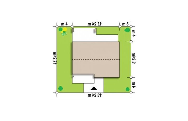 Projekt domu parterowego Z256 pc - Usytuowanie - wersja lustrzana