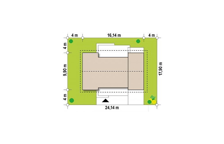 Projekt domu parterowego Z261 GP - Usytuowanie