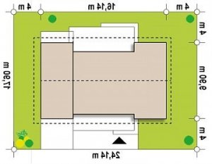 Usytuowanie budynku Z261 GP eg w wersji lustrzanej