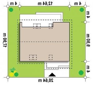 Usytuowanie budynku Z261 v1 w wersji lustrzanej