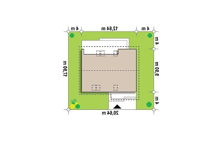 Projekt domu z poddaszem Z261 v1 - Usytuowanie - wersja lustrzana