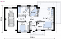 Projekt domu parterowego Z262 GL - rzut parteru