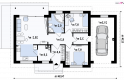 Projekt domu parterowego Z262 GL - rzut parteru