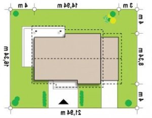 Usytuowanie budynku Z262 GL w wersji lustrzanej