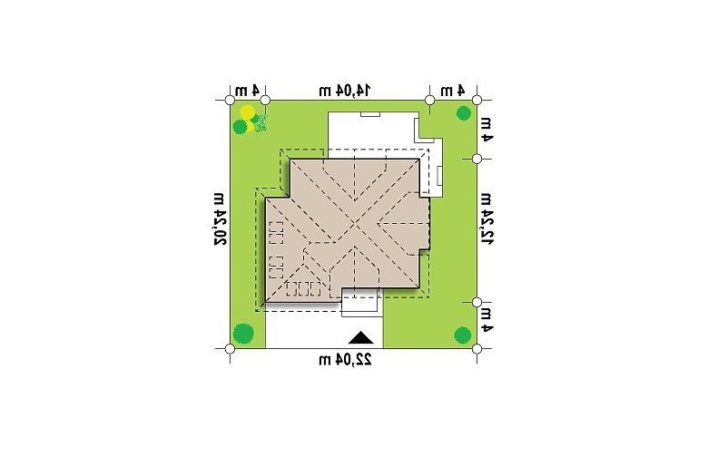 Projekt domu z poddaszem Z270 A - Usytuowanie - wersja lustrzana