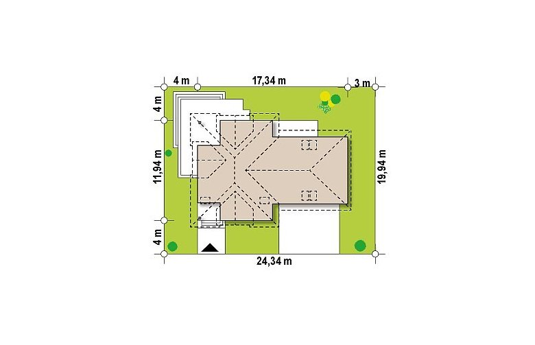 Projekt domu z poddaszem Z284 GP2 - Usytuowanie