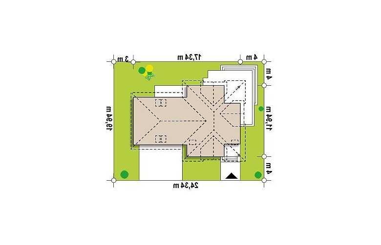 Projekt domu z poddaszem Z284 GP2 - Usytuowanie - wersja lustrzana