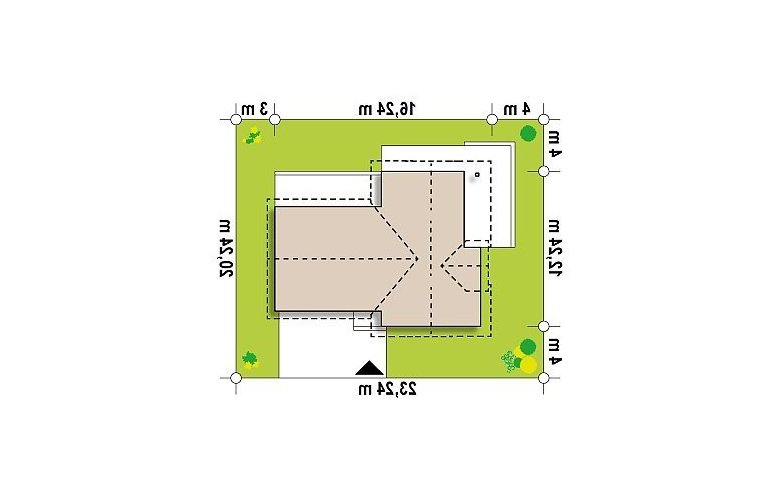 Projekt domu z poddaszem Z286 v1 - Usytuowanie - wersja lustrzana