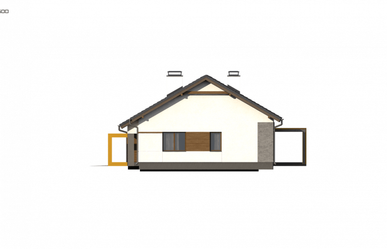 Projekt domu parterowego Z287 GL2 - elewacja 3