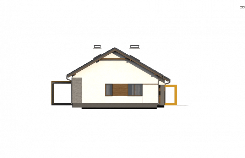 Projekt domu parterowego Z287 GL2 - elewacja 3