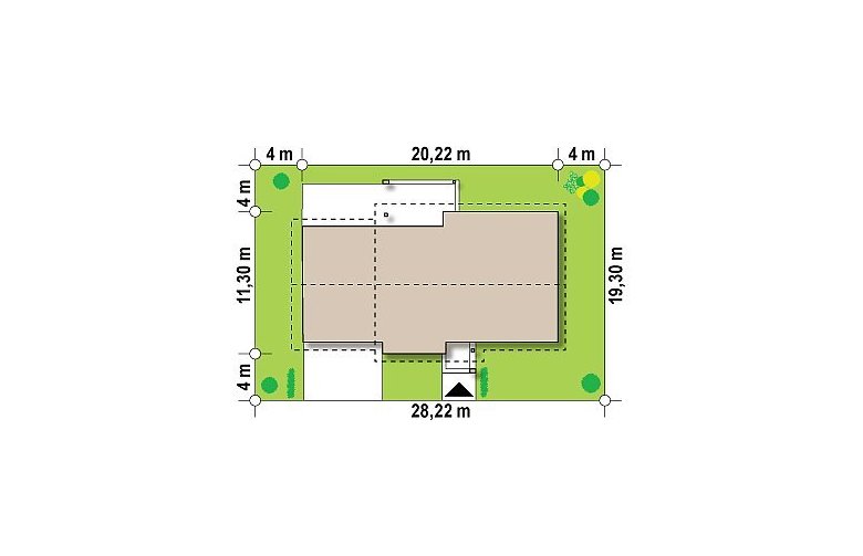 Projekt domu parterowego Z287 GL2 - Usytuowanie