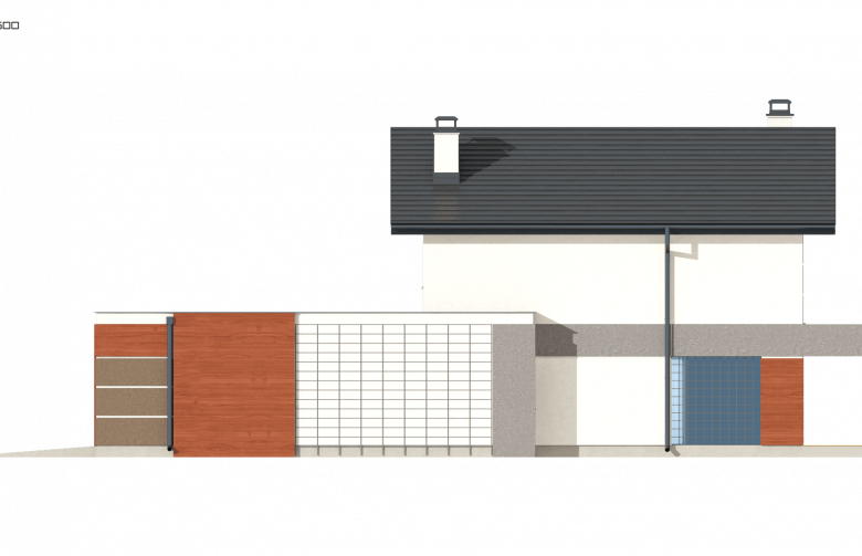 Projekt domu piętrowego Z297 GF - elewacja 3