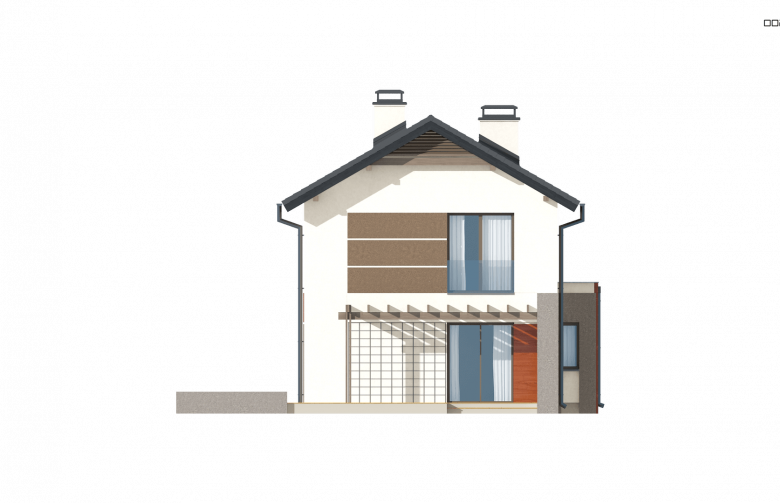 Projekt domu piętrowego Z297 GF - elewacja 1