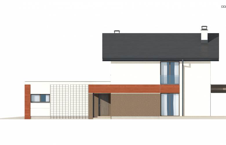 Projekt domu piętrowego Z297 GF - elewacja 2