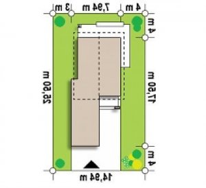 Usytuowanie budynku Z297 GF w wersji lustrzanej