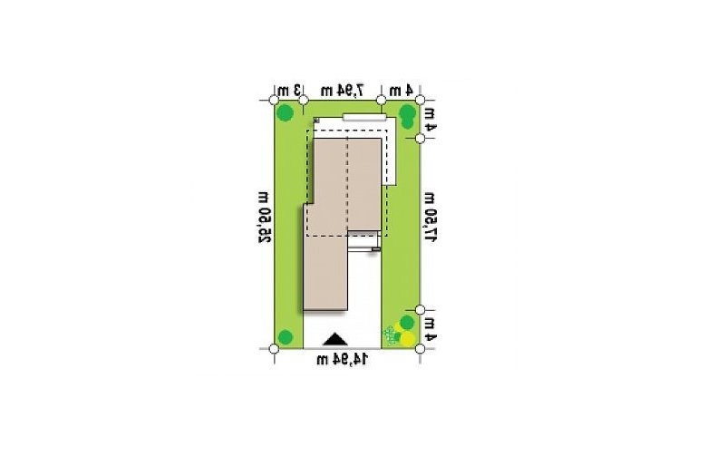 Projekt domu piętrowego Z297 GF - Usytuowanie - wersja lustrzana