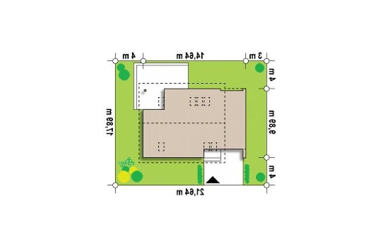 Projekt domu z poddaszem Z305 - Usytuowanie - wersja lustrzana