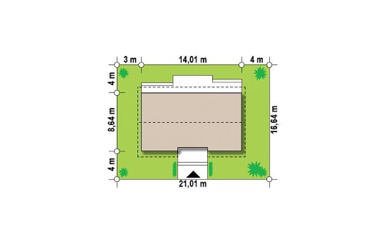 Projekt domu parterowego Z309 - Usytuowanie