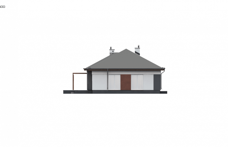 Projekt domu parterowego Z310 - elewacja 2