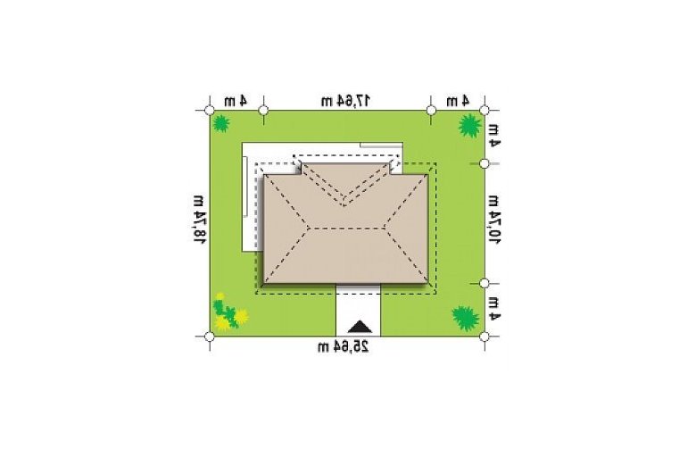 Projekt domu parterowego Z310 - Usytuowanie - wersja lustrzana