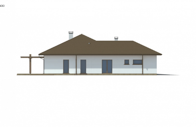 Projekt domu parterowego Z311 - elewacja 4