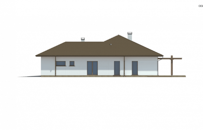 Projekt domu parterowego Z311 - elewacja 4