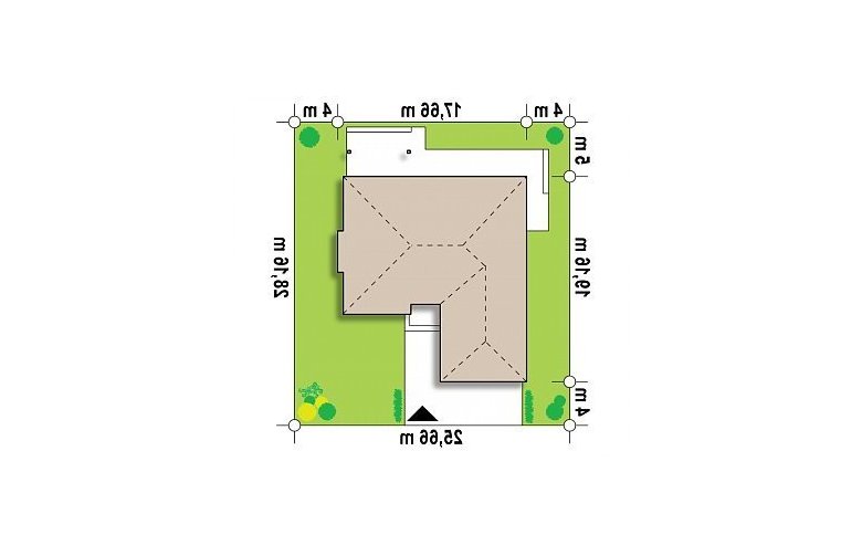 Projekt domu parterowego Z311 - Usytuowanie - wersja lustrzana