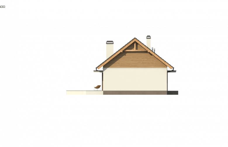 Projekt domu parterowego Z313 - elewacja 1
